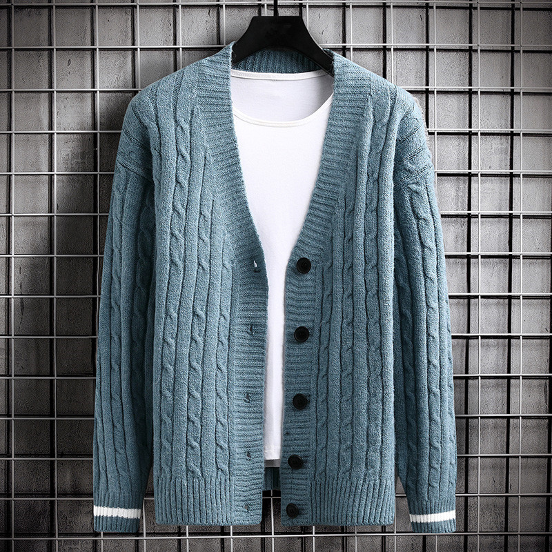 Jesenski muški pulover Kardigan Slim Fit Jednobojni pleteni kardigan Muška kauzalna pulover Muška odjeća 2022.