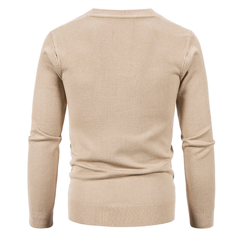 Novi modni muški kardigan, jednobojni, uski, pleteni džemper s V izrezom, muški ležerni pleteni kaputi, džemper s jednim kopčanjem