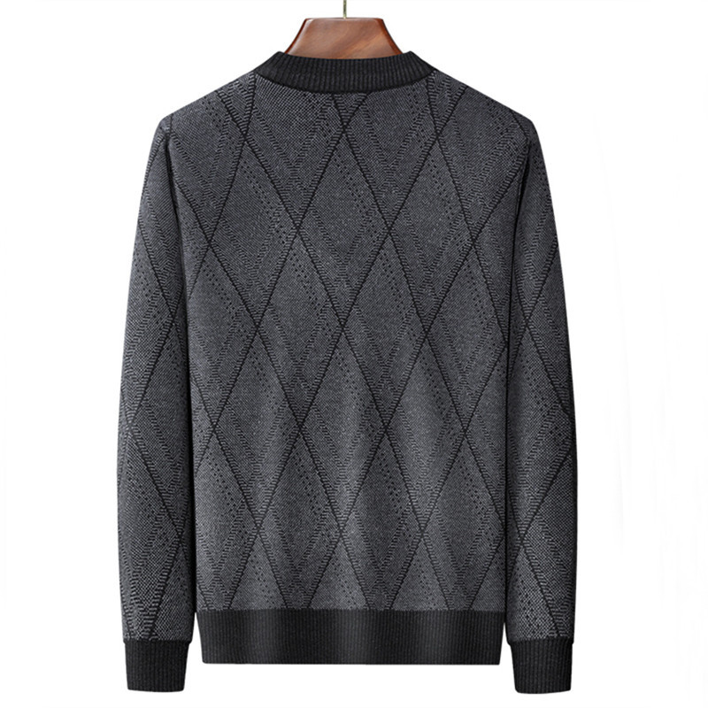 Νέο πουλόβερ ανδρική ζακέτα πλεκτό Casual πουλόβερ Ανδρικό παλτό O λαιμό γεωμετρικό πλέξιμο μονό στήθος Ανδρικά ρούχα 2022