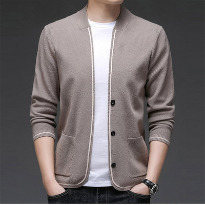 Νέα ανδρικά πλεκτά ζακέτα με λεπτή εφαρμογή Ανδρικό φθινοπωρινό χειμωνιάτικο πουλόβερ Ανδρικά πλεκτά μπουφάν casual μόδας Αντρική ζακέτα