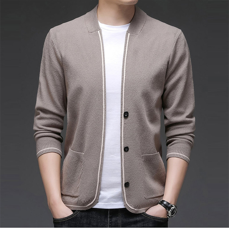 Νέα ανδρικά πλεκτά ζακέτα με λεπτή εφαρμογή Ανδρικό φθινοπωρινό χειμωνιάτικο πουλόβερ Ανδρικά πλεκτά μπουφάν casual μόδας Αντρική ζακέτα