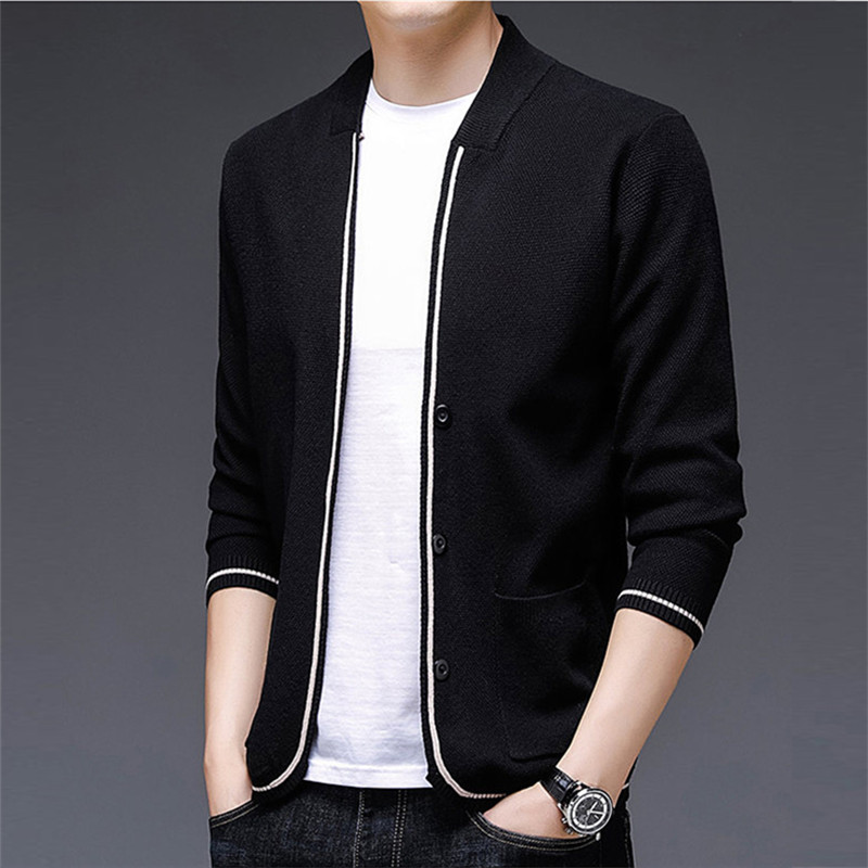 Νέα ανδρικά πλεκτά ζακέτα με λεπτή εφαρμογή Ανδρικό φθινοπωρινό χειμωνιάτικο πουλόβερ Ανδρικά πλεκτά μπουφάν casual μόδας Αντρική ζακέτα