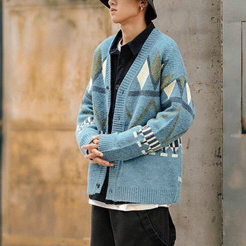 Πουλόβερ Harajuku Oversize Streetwear Κορεατική Μόδα Ζακέτα Πουλόβερ για Άντρες Πλεκτό Παλτό Πουλόβερ Ανδρική Ζακέτα Masculino