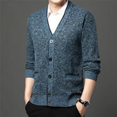 Cardigan de primăvară toamnă pentru bărbați, pulover tricotat, jachete, paltoane, pentru bărbați, cu mânecă lungă, cu decolteu în V, ocazional, subțire, cardigan