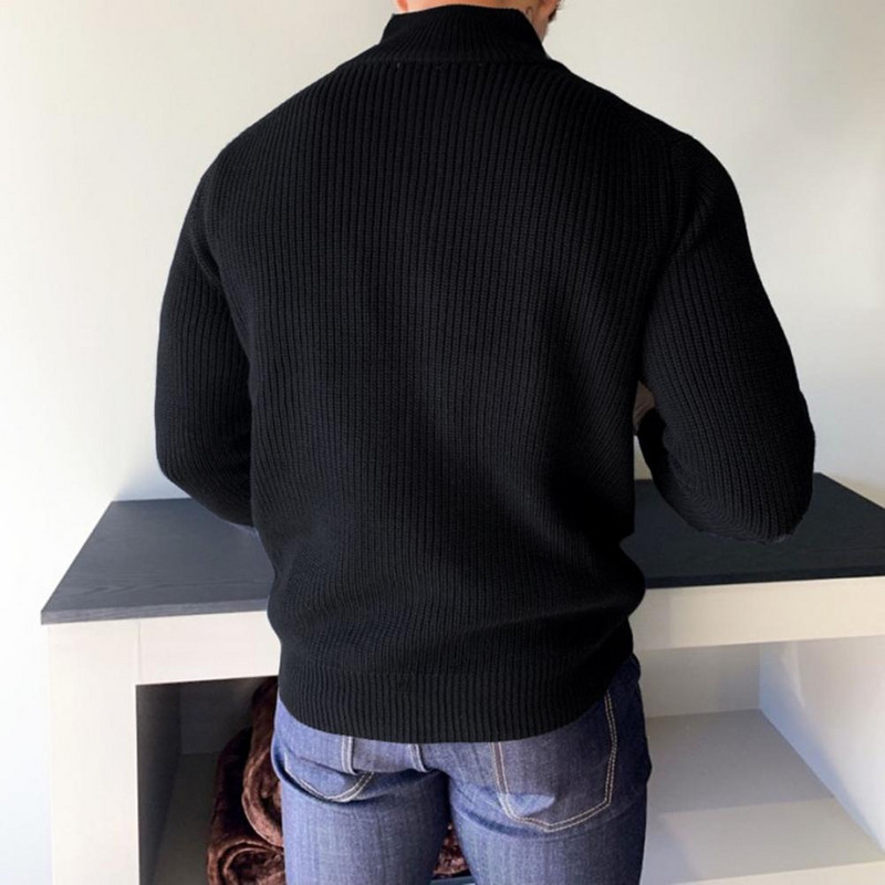 Ανδρικό Παλτό Πλεκτό Μονόχρωμο Πλεκτό Ζακέτα γιακά Ανοιξιάτικο Μπουφάν Ζεστό Παλτό Πουλόβερ