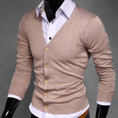 Φθινοπωρινό βαμβακερό πουλόβερ ανδρική ζακέτα Casual μακρύ μακρυμάνικο ανδρική ζακέτα πλεκτή ανδρική ζακέτα Plus μέγεθος Λεπτό με λαιμόκοψη V Ανδρικό πουλόβερ 3XL