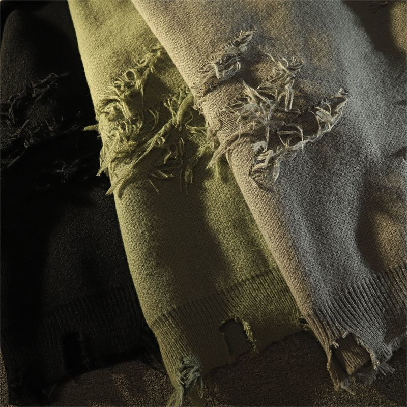 2023 Autumnand y2k Streetwear Meeste Uus Retro auguga narmastega kampsun Lahtine mitmekülgne sviiter meestele ja naistele pikkade varrukatega kampsun