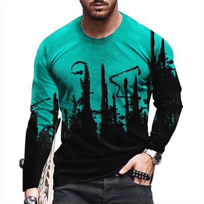 Τρισδιάστατη εκτύπωση Ζωγραφική Αφηρημένη μακρυμάνικη ανδρική μπλούζα πανκ περιστασιακή μόδα Hip-hop ανδρικά ρούχα Κορυφαία αθλητικά
