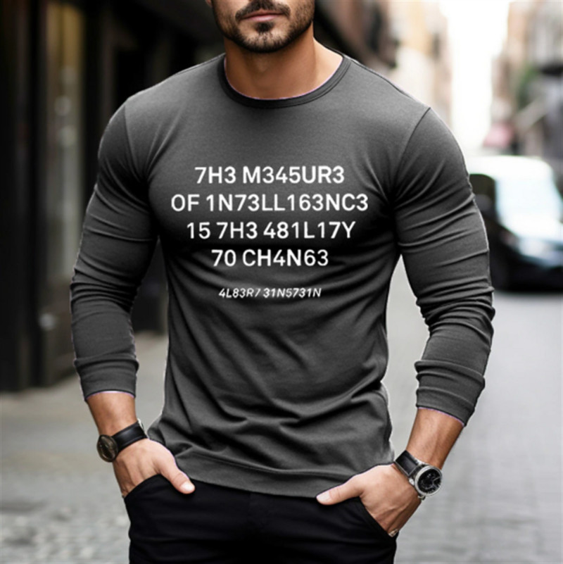 Majice s dugim rukavima s natpisom za muškarce Pamučna majica s printom Prevelika odjeća za starce Ulična odjeća Vintage Top majica kratkih rukava Muška odjeća