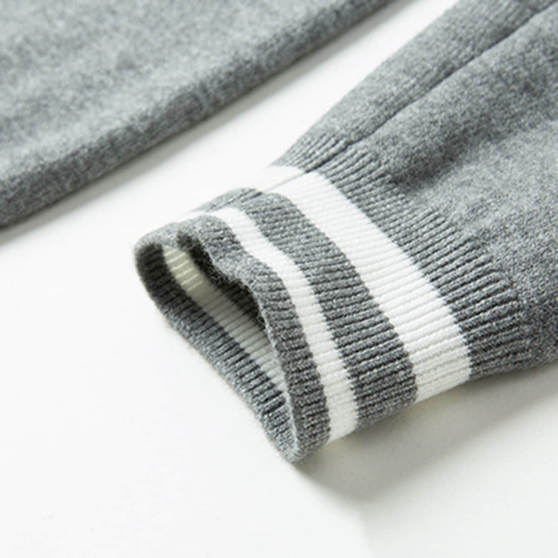 Meeste pulloverid Luksuslik Tb brändi Thom kampsunid meeste karu tikandid 4 baari Funmix O-kaelusega triibulised riided soojad pullover mood