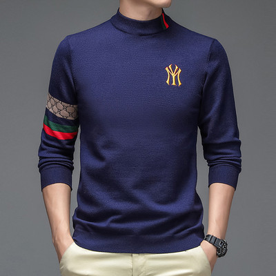 Φθινοπωρινό Winter Designer Νέα Μόδα Πλεκτό Πλεκτό Πλεκτό Πουλόβερ Υψηλής Ποιότητας Ανδρικό Κέντημα Ζεστό Μάλλινο Πουλόβερ Casual