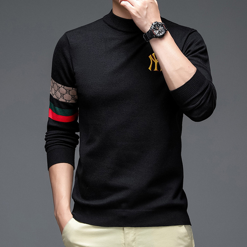 Φθινοπωρινό Winter Designer Νέα Μόδα Πλεκτό Πλεκτό Πλεκτό Πουλόβερ Υψηλής Ποιότητας Ανδρικό Κέντημα Ζεστό Μάλλινο Πουλόβερ Casual
