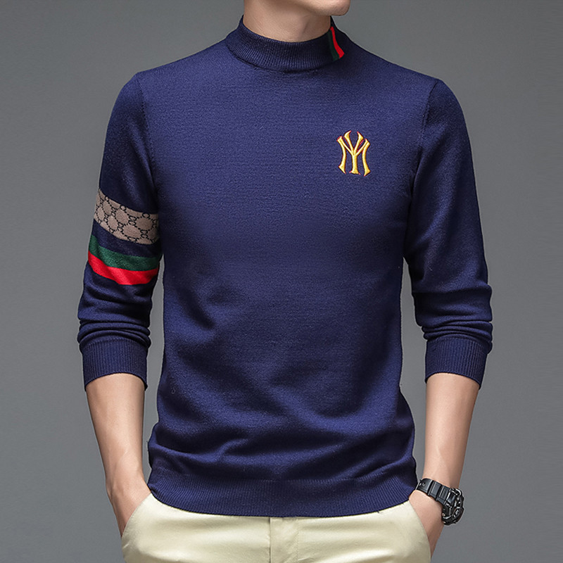 Φθινοπωρινό Winter Designer Νέα Μόδα Πλεκτό Πλεκτό Πλεκτό Πουλόβερ Υψηλής Ποιότητας Ανδρικό Κέντημα Ζεστό Μάλλινο Πουλόβερ Casual