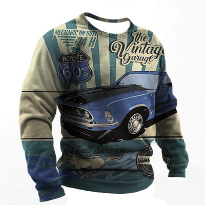 Vintage pamučna majica kratkih rukava za muškarce Route 66 majice dugih rukava s printom Outdoor Biker T-shirt Oversized Tee Shirt Muška motociklistička odjeća