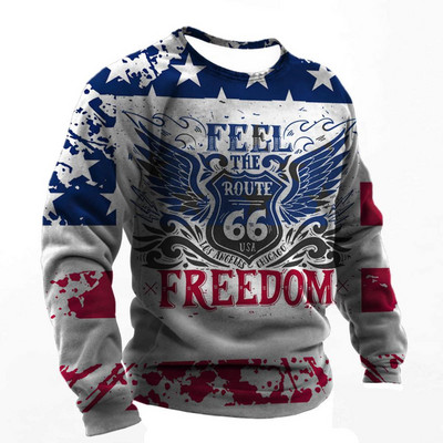 Vintage pamučna majica kratkih rukava za muškarce Route 66 majice dugih rukava s printom Outdoor Biker T-shirt Oversized Tee Shirt Muška motociklistička odjeća