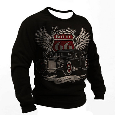 Vintage pamučna majica kratkih rukava za muškarce Route 66 majice dugih rukava s printom Outdoor Biker T-shirt Oversized Tee Shirt Muška motociklistička odjeća