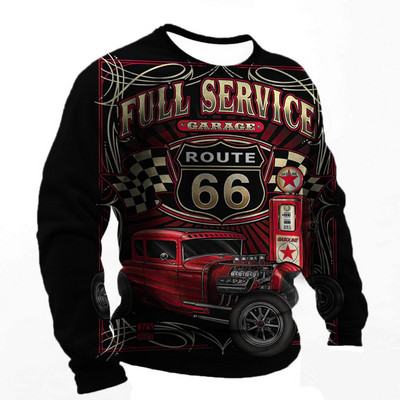 Vintage pamučna majica kratkih rukava za muškarce Route 66 majice dugih rukava s printom Outdoor Biker T-shirt Oversized Tee Shirt Muška motociklistička odjeća