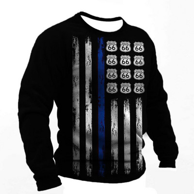 Vintage pamučna majica kratkih rukava za muškarce Route 66 majice dugih rukava s printom Outdoor Biker T-shirt Oversized Tee Shirt Muška motociklistička odjeća