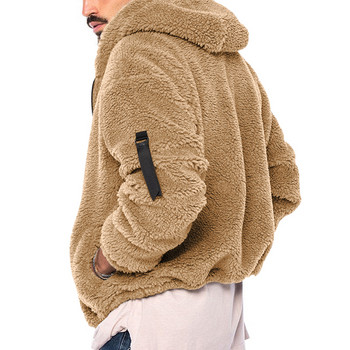 Ανδρικά ρούχα 2023 Διασυνοριακά χειμωνιάτικα και φθινοπωρινά Νέο παλτό με ζεστή κουκούλα Arctic βελούδο διπλής όψης Casual Jacket