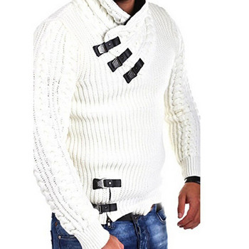 2022 Νέο ανδρικό πουλόβερ με στριφτό ζιβάγκο με κουμπιά Ανδρικό φθινοπωρινό μακρυμάνικο πουλόβερ πουλόβερ μονόχρωμες μπλούζες S-3XL