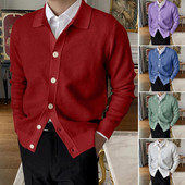 Κομψό ανδρικό φθινοπωρινό πουλόβερ Μακρύ μανίκι Ζεστό μονόπτερο Ανοιξιάτικο πουλόβερ με γυριστό γιακά