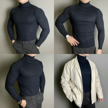 New Winte Mens Rollneck Knitted Keep Men\'s Jumper Knit Wool Turtle Tock Sweater Ежедневен пуловер Палта Плетен пуловер