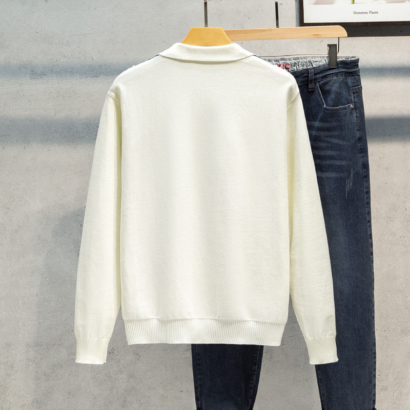 2023. aasta kevad- ja sügisene uus meeste Slim Fit polokardigan meeste kootud vertikaalse triibuga plokk-kampsun mantel Lihtne ülerõivas