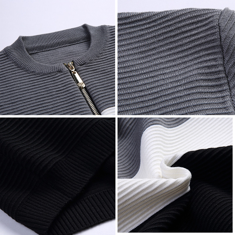 BROWON 2023 sügis, meeste uus vabaaja kampsun kampsun, meeste talvemood, triibulised taskud, kootud välisrõivad, mantel, kampsun, meeste