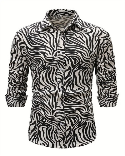 2023. aasta meeste särgi topid täpilise revääriga pikkade varrukatega rõivad, tavalised täppidega prinditud nööbid Meeste vabaaja särk S-6XL