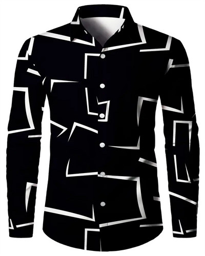 2023. aasta meeste särgi topid täpilise revääriga pikkade varrukatega rõivad, tavalised täppidega prinditud nööbid Meeste vabaaja särk S-6XL