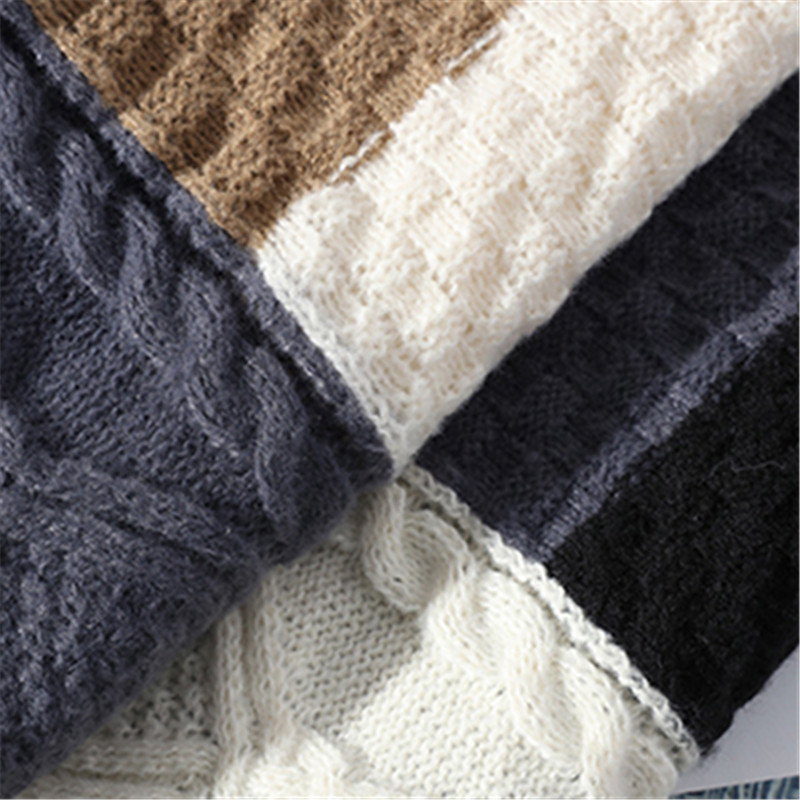 Uus sügistalvine kampsun meeste mood lapitehnika, kootud pulloverid, meeste kaelusega vabaaja kampsunid tänavarõivad, kudumine, pullover, mees