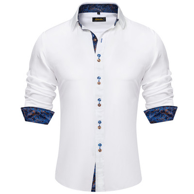 Ανδρικά μονόχρωμα μαύρα και πράσινα Check Paisley πολυεστερικά πουκάμισα 2023 Πολυτελή ανδρικά ρούχα Φόρεμα για γαμήλια πάρτι Βαμβακερό πουκάμισο μπλούζες