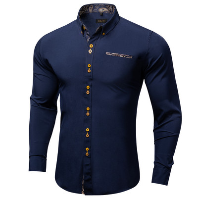 Cămăși pentru bărbați slim fit, mâneci lungi, cămașă gri, rochie, bluză pentru petrecere, afaceri camisa masculina, îmbrăcăminte toamnă și iarnă
