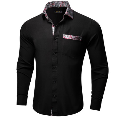 Cămăși pentru bărbați slim fit, mâneci lungi, cămașă gri, rochie, bluză pentru petrecere, afaceri camisa masculina, îmbrăcăminte toamnă și iarnă