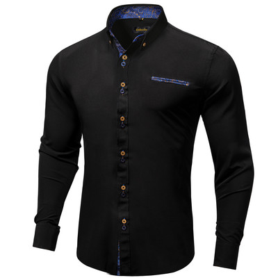 Cămăși pentru bărbați slim fit, mâneci lungi, cămașă gri, rochie, bluză pentru petrecere, afaceri camisa masculina, îmbrăcăminte toamnă și iarnă