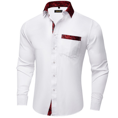 Cămăși pentru bărbați slim fit, mâneci lungi, cămașă gri, rochie, bluză pentru petrecere, afaceri camisa masculina, îmbrăcăminte toamnă și iarnă