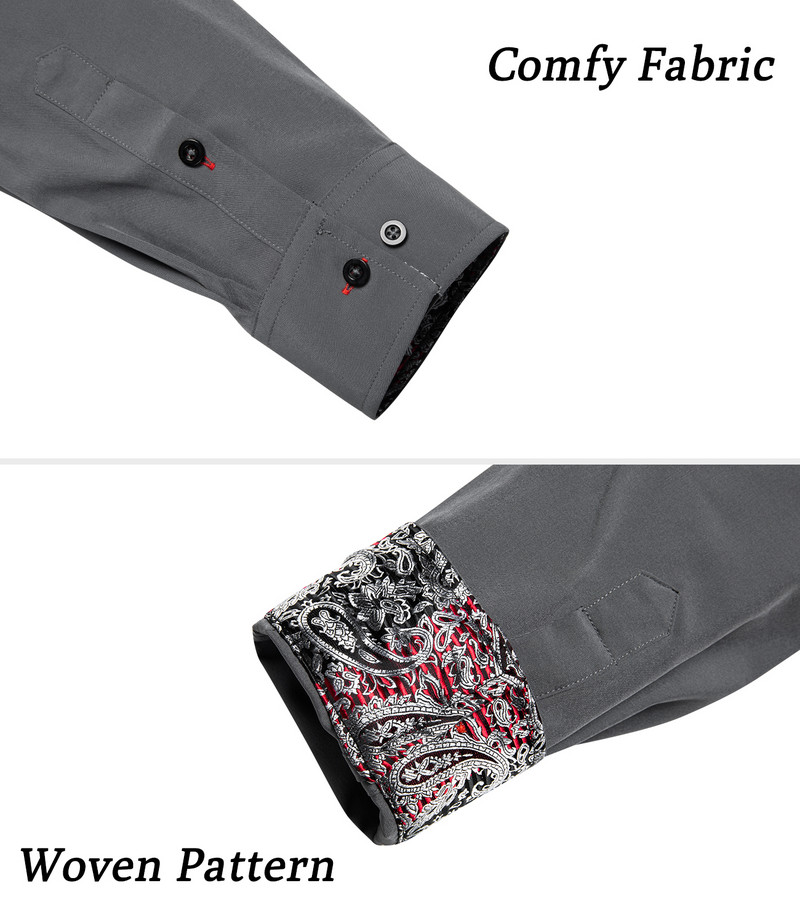 Cămăși pentru bărbați slim fit, mâneci lungi, cămașă gri, rochie, bluză pentru petrecere, afaceri camisa masculina, îmbrăcăminte toamnă și iarnă