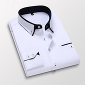 2022 Νέα βαμβακερά μακρυμάνικα φθινοπωρινά και χειμερινά κομψά ανδρικά πουκάμισα με λεπτή εφαρμογή Social casual επαγγελματικά επίσημα ρούχα Chemise Luxury