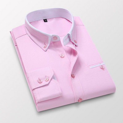 2022 Νέα βαμβακερά μακρυμάνικα φθινοπωρινά και χειμερινά κομψά ανδρικά πουκάμισα με λεπτή εφαρμογή Social casual επαγγελματικά επίσημα ρούχα Chemise Luxury