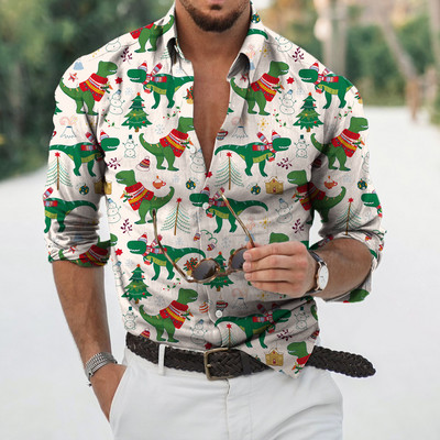 2022. aasta jõulusärgid, 3D-trükiga jõulupluus, pikkade varrukatega pluus, pidulik pidulik meeste triiksärk, riided Harajuku Camisa