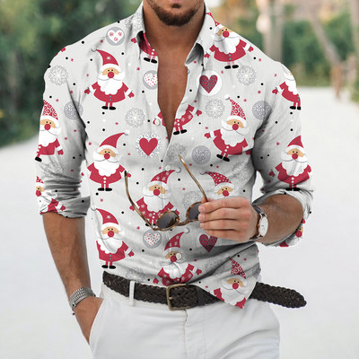 2022. aasta jõulusärgid, 3D-trükiga jõulupluus, pikkade varrukatega pluus, pidulik pidulik meeste triiksärk, riided Harajuku Camisa