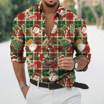 2022. aasta jõulusärgid, 3D-trükiga jõulupluus, pikkade varrukatega pluus, pidulik pidulik meeste triiksärk, riided Harajuku Camisa