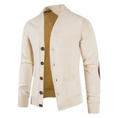 Valikuline 5 värvi Kvaliteetne sügis- ja talvine meeste kampsun, silmkoeline jakk Puhasvärviline paksendatud vabaaja kampsun meestele