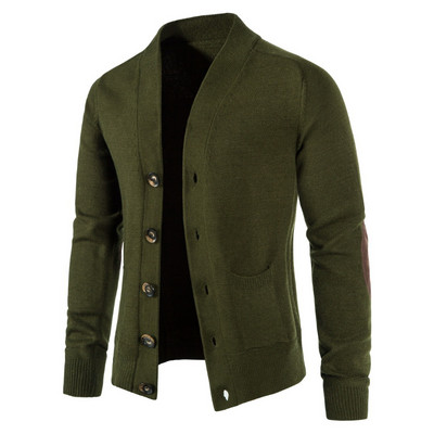 Valikuline 5 värvi Kvaliteetne sügis- ja talvine meeste kampsun, silmkoeline jakk Puhasvärviline paksendatud vabaaja kampsun meestele