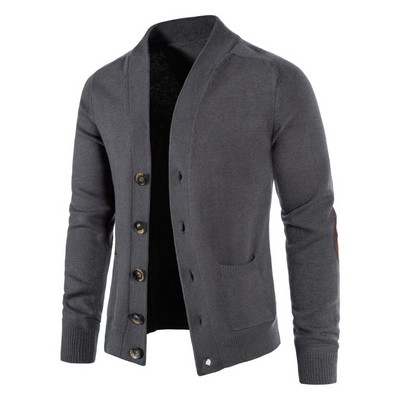 Valikuline 5 värvi Kvaliteetne sügis- ja talvine meeste kampsun, silmkoeline jakk Puhasvärviline paksendatud vabaaja kampsun meestele