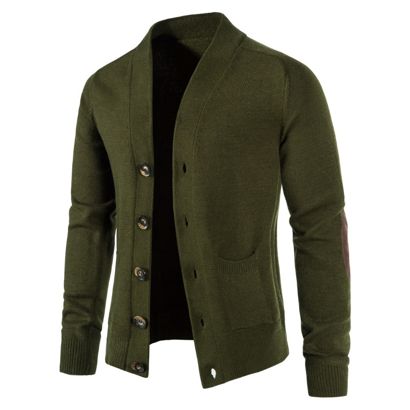 Valikuline 5 värvi Kvaliteetne sügis- ja talvine meeste kampsun, silmkoeline jakk Puhasvärviline paksendatud vabaaja kampsun meestele