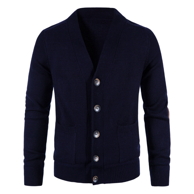 Valikuline 5 värvi Kvaliteetne sügis- ja talvine meeste kampsun, silmkoeline jakk Puhasvärviline paksendatud vabaaja kampsun meestele