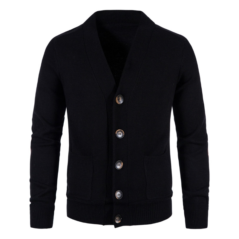 Valikuline 5 värvi Kvaliteetne sügis- ja talvine meeste kampsun, silmkoeline jakk Puhasvärviline paksendatud vabaaja kampsun meestele