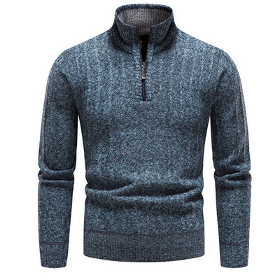 Χειμερινό Ανδρικό Fleece Πιο Χοντρό Πουλόβερ Πουλόβερ με μισό φερμουάρ με ζιβάγκο Φθινοπωρινό Casual Ζεστά Πλεκτά Ανδρικά Ρούχα MY918
