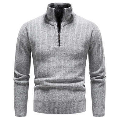 Χειμερινό Ανδρικό Fleece Πιο Χοντρό Πουλόβερ Πουλόβερ με μισό φερμουάρ με ζιβάγκο Φθινοπωρινό Casual Ζεστά Πλεκτά Ανδρικά Ρούχα MY918